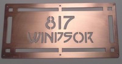 Windsor Copper CNC Laser Cut Name Plate